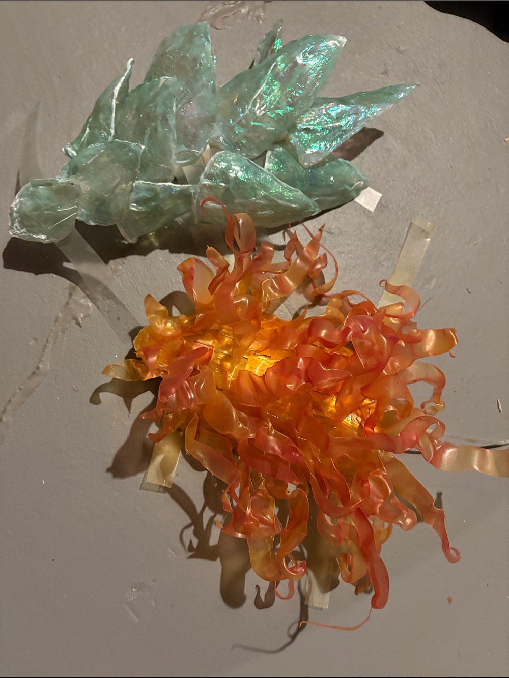 Ooak Fire and ice bracers with lights